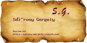 Sárosy Gergely névjegykártya